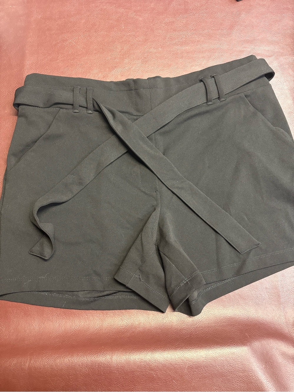 Maurices Black High-Waist Tie-Front Shorts